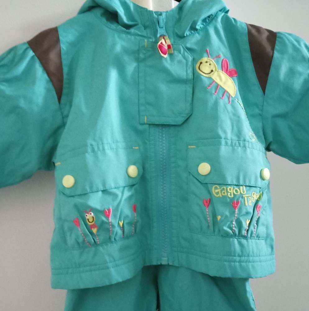 💫Gagou Tagou Toddler's 2-piece Mid Season Outwear Embroided Logo & Animal Print